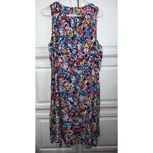 Juicy Couture Women's Cinched Sleeveless Halter Dress Multi Floral Size XXL